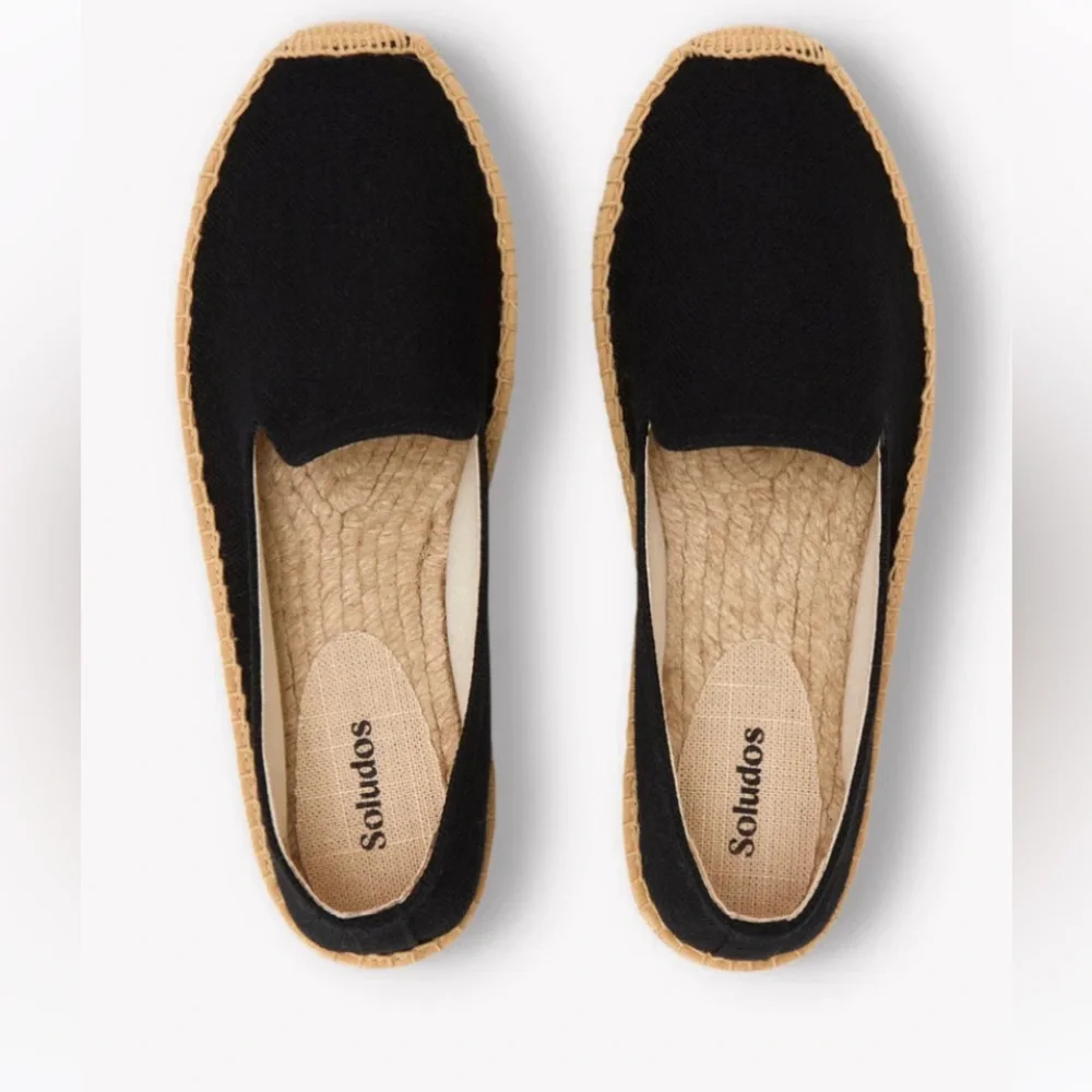 Soludos The Smoking‎ Black Slipper Platform Espadrille Women’s Sz 7.5